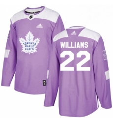 Youth Adidas Toronto Maple Leafs 22 Tiger Williams Authentic Purple Fights Cancer Practice NHL Jersey 