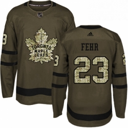 Youth Adidas Toronto Maple Leafs 23 Eric Fehr Authentic Green Salute to Service NHL Jersey 