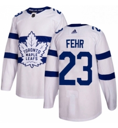 Youth Adidas Toronto Maple Leafs 23 Eric Fehr Authentic White 2018 Stadium Series NHL Jersey 