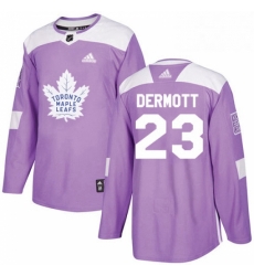 Youth Adidas Toronto Maple Leafs 23 Travis Dermott Authentic Purple Fights Cancer Practice NHL Jersey 