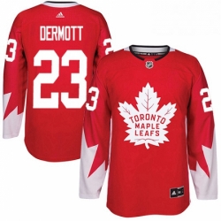 Youth Adidas Toronto Maple Leafs 23 Travis Dermott Authentic Red Alternate NHL Jersey 