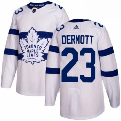 Youth Adidas Toronto Maple Leafs 23 Travis Dermott Authentic White 2018 Stadium Series NHL Jersey 