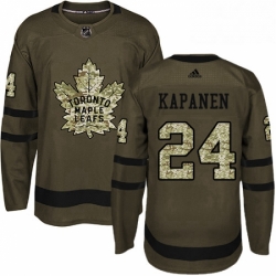 Youth Adidas Toronto Maple Leafs 24 Kasperi Kapanen Authentic Green Salute to Service NHL Jersey 