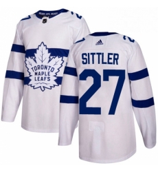 Youth Adidas Toronto Maple Leafs 27 Darryl Sittler Authentic White 2018 Stadium Series NHL Jersey 