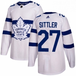 Youth Adidas Toronto Maple Leafs 27 Darryl Sittler Authentic White 2018 Stadium Series NHL Jersey 