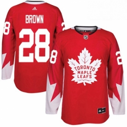 Youth Adidas Toronto Maple Leafs 28 Connor Brown Authentic Red Alternate NHL Jersey 