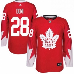 Youth Adidas Toronto Maple Leafs 28 Tie Domi Authentic Red Alternate NHL Jersey 
