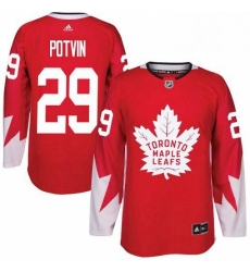 Youth Adidas Toronto Maple Leafs 29 Felix Potvin Authentic Red Alternate NHL Jersey 
