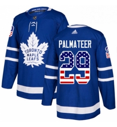 Youth Adidas Toronto Maple Leafs 29 Mike Palmateer Authentic Royal Blue USA Flag Fashion NHL Jersey 