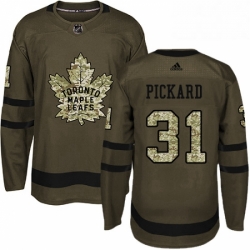 Youth Adidas Toronto Maple Leafs 31 Calvin Pickard Authentic Green Salute to Service NHL Jersey 