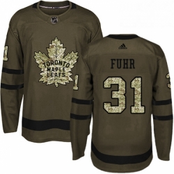 Youth Adidas Toronto Maple Leafs 31 Grant Fuhr Authentic Green Salute to Service NHL Jersey 