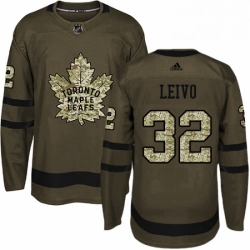 Youth Adidas Toronto Maple Leafs 32 Josh Leivo Authentic Green Salute to Service NHL Jersey 