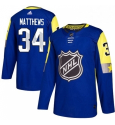 Youth Adidas Toronto Maple Leafs 34 Auston Matthews Authentic Royal Blue 2018 All Star Atlantic Division NHL Jersey 