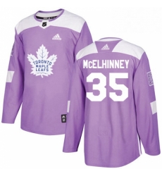 Youth Adidas Toronto Maple Leafs 35 Curtis McElhinney Authentic Purple Fights Cancer Practice NHL Jersey 