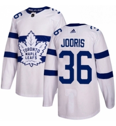 Youth Adidas Toronto Maple Leafs 36 Josh Jooris Authentic White 2018 Stadium Series NHL Jersey 
