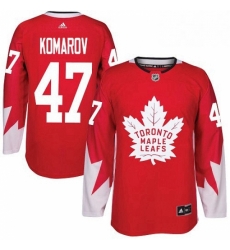 Youth Adidas Toronto Maple Leafs 47 Leo Komarov Authentic Red Alternate NHL Jersey 