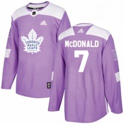 Youth Adidas Toronto Maple Leafs 7 Lanny McDonald Authentic Purple Fights Cancer Practice NHL Jersey 