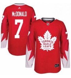 Youth Adidas Toronto Maple Leafs 7 Lanny McDonald Authentic Red Alternate NHL Jersey 