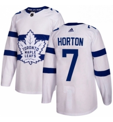 Youth Adidas Toronto Maple Leafs 7 Tim Horton Authentic White 2018 Stadium Series NHL Jersey 
