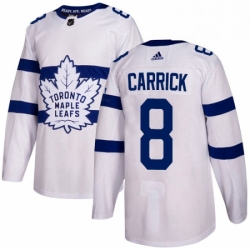 Youth Adidas Toronto Maple Leafs 8 Connor Carrick Authentic White 2018 Stadium Series NHL Jersey 
