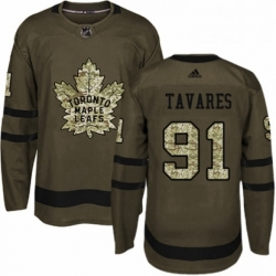 Youth Adidas Toronto Maple Leafs 91 John Tavares Authentic Green Salute to Service NHL Jersey 