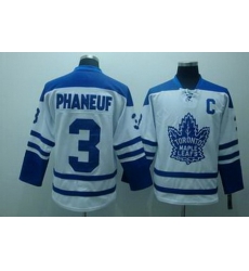 Youth KIDS Toronto Maple Leafs #3 Phaneuf white Jerseys C patch