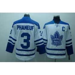 Youth KIDS Toronto Maple Leafs #3 Phaneuf white Jerseys C patch