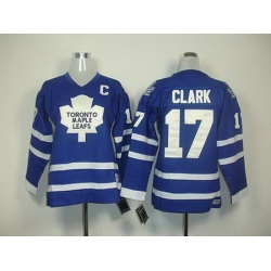 Youth Toronto Maple Leafs #17 Wendel Clark Blue Jersey