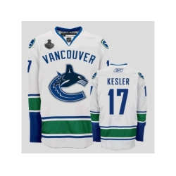 Canucks 2011 Stanley Cup Finals #17 Ryan Kesler White Stitched Youth NHL Jersey
