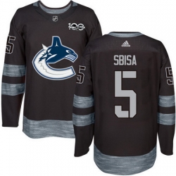 Canucks #5 Luca Sbisa Black 1917 2017 100th Anniversary Stitched NHL Jersey