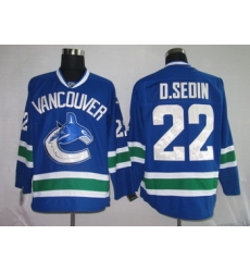 Hockey Jerseys Vancouver Canucks 22 D.SEDIN blue