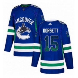 Mens Adidas Vancouver Canucks 15 Derek Dorsett Authentic Blue Drift Fashion NHL Jersey 