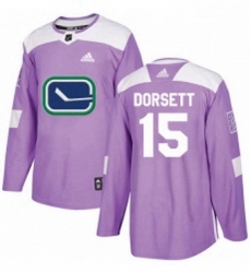 Mens Adidas Vancouver Canucks 15 Derek Dorsett Authentic Purple Fights Cancer Practice NHL Jersey 