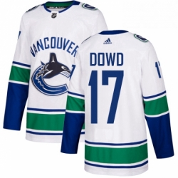 Mens Adidas Vancouver Canucks 17 Nic Dowd Authentic White Away NHL Jersey 