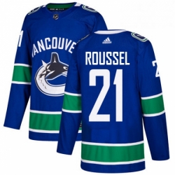 Mens Adidas Vancouver Canucks 21 Antoine Roussel Authentic Blue Home NHL Jersey 