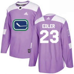 Mens Adidas Vancouver Canucks 23 Alexander Edler Authentic Purple Fights Cancer Practice NHL Jersey 