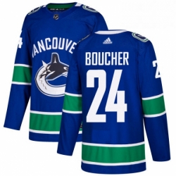 Mens Adidas Vancouver Canucks 24 Reid Boucher Authentic Blue Home NHL Jersey 