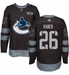 Mens Adidas Vancouver Canucks 26 Thomas Vanek Premier Black 1917 2017 100th Anniversary NHL Jersey 