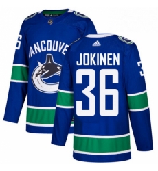 Mens Adidas Vancouver Canucks 36 Jussi Jokinen Authentic Blue Home NHL Jersey 
