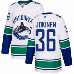 Mens Adidas Vancouver Canucks 36 Jussi Jokinen Authentic White Away NHL Jersey 