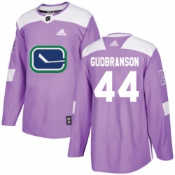 Mens Adidas Vancouver Canucks 44 Erik Gudbranson Authentic Purple Fights Cancer Practice NHL Jersey 