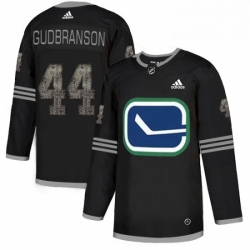 Mens Adidas Vancouver Canucks 44 Erik Gudbranson Black 1 Authentic Classic Stitched NHL Jersey 