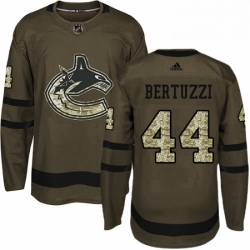 Mens Adidas Vancouver Canucks 44 Todd Bertuzzi Authentic Green Salute to Service NHL Jersey 