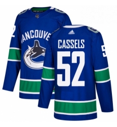 Mens Adidas Vancouver Canucks 52 Cole Cassels Authentic Blue Home NHL Jersey 