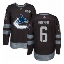 Mens Adidas Vancouver Canucks 6 Brock Boeser Authentic Black 1917 2017 100th Anniversary NHL Jersey 