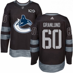 Mens Adidas Vancouver Canucks 60 Markus Granlund Authentic Black 1917 2017 100th Anniversary NHL Jersey 