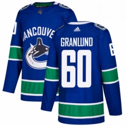 Mens Adidas Vancouver Canucks 60 Markus Granlund Authentic Blue Home NHL Jersey 