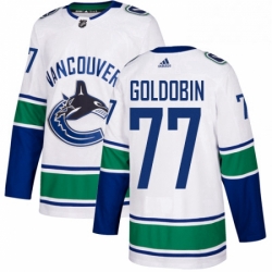 Mens Adidas Vancouver Canucks 77 Nikolay Goldobin White Road Authentic Stitched NHL Jersey 
