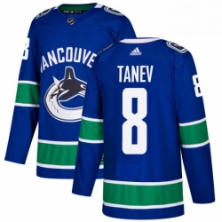 Mens Adidas Vancouver Canucks 8 Christopher Tanev Authentic Blue Home NHL Jersey 