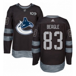 Mens Adidas Vancouver Canucks 83 Jay Beagle Authentic Black 1917 2017 100th Anniversary NHL Jersey 